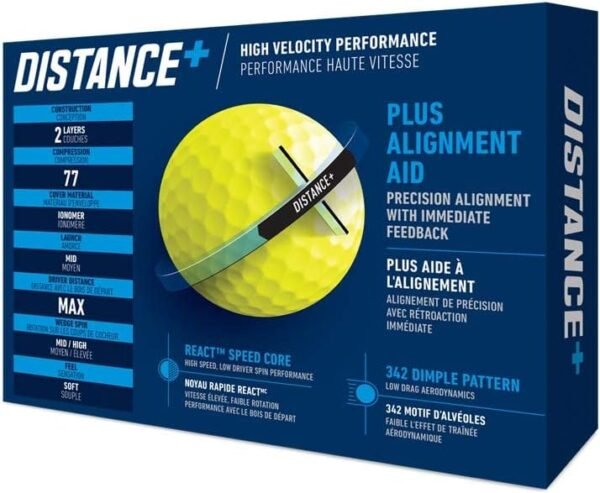 2021 TaylorMade Yellow Distance+ Golf Balls - Image 2