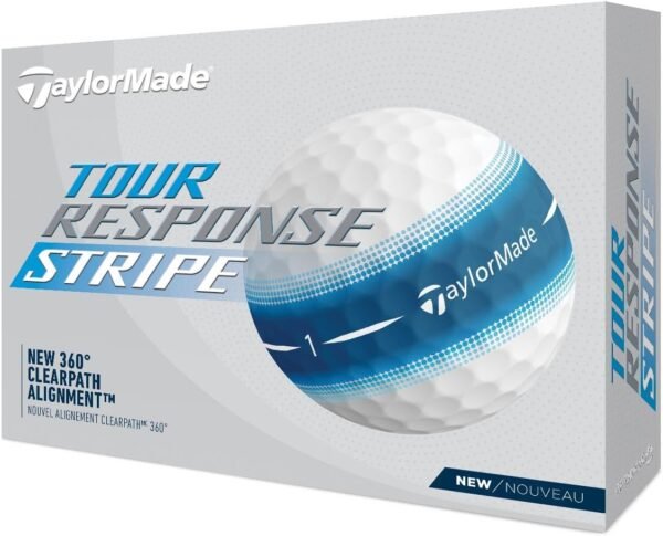 TaylorMade Golf Tour Response Stripe Ball Blue Dozen - Image 3
