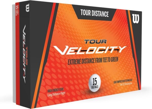 WILSON Sporting Goods Tour Velocity Distance 15-Ball Pack, White - Image 2