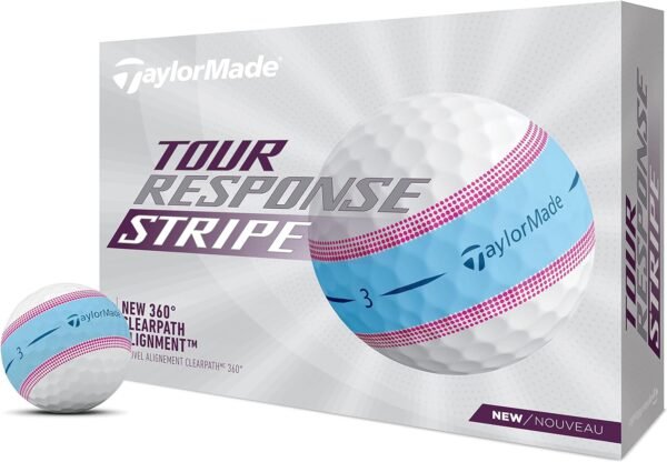 Taylormade Golf Tour Response Stripe Ball Blue/Pink Dozen
