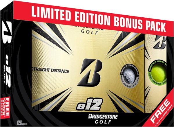 Bridgestone Golf 2021 e12 Contact Bonus Pack White/Free Sleeve Golf Balls