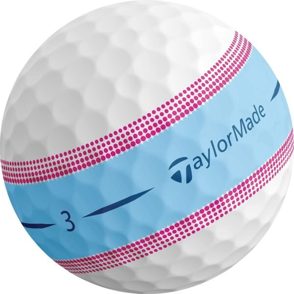 Taylormade Golf Tour Response Stripe Ball Blue/Pink Dozen - Image 3